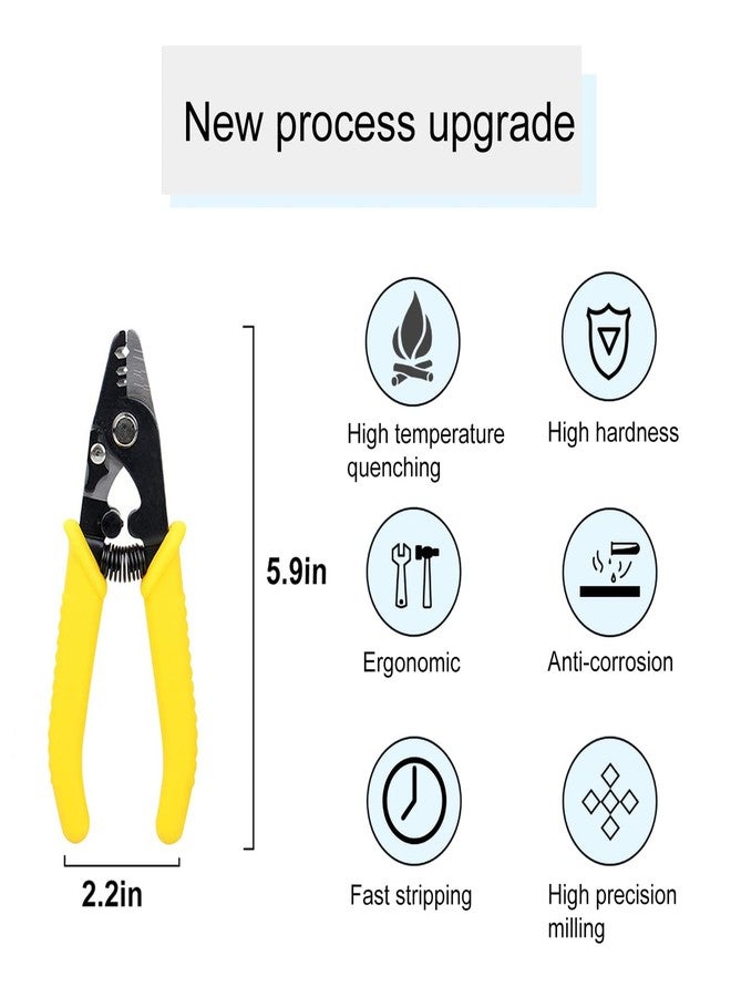 VENEKETY Fiber Optic stripper 3 Hole,Precision Wire Cutter/Wire Stripper For Installers and Electricians,safe⫬ Hurt nm cable Wire fiber strippers with 6" handle - Image 2